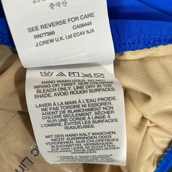 NWT J. Crew High Rise Waist and Triangle Top Bikini Swimsuit Blue Floral S - Picture 11 of 16